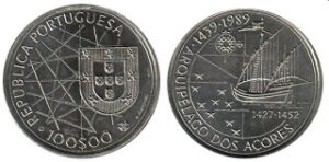 1989 - Moeda de 100$00 - Arquipélago dos Açores