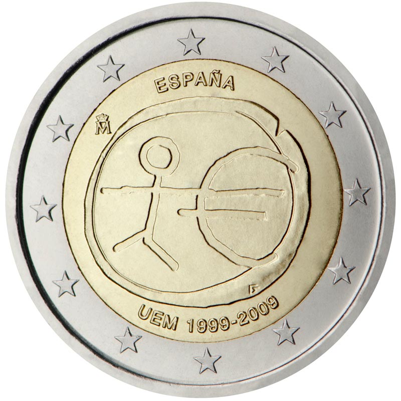 Espanha 2009 - 2 Euro comemorativo - 10 anos emu –