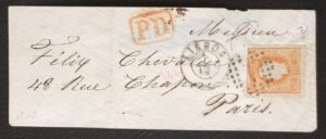 Carta 1866/67 - D. Luís I - Lisboa /Paris