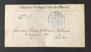 Carta/ Convocatória 1886 - D. Luís I de frente - Companhia Portuguesa Industrial Mineira/Lisboa