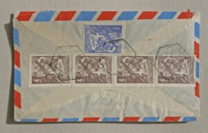 1951 - Sobrescrito de correio aéreo, circulado - Índia/Ohio