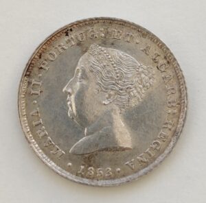 100 réis de prata, D. Maria II de 1853