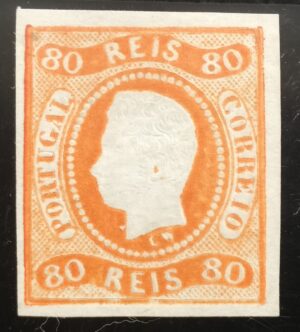 1866-1867 - Nº 24 - Selo novo de D. Luis I, fita curva não denteado