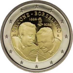 2022 - Itália, 2 euros, Falcone e Borsellino