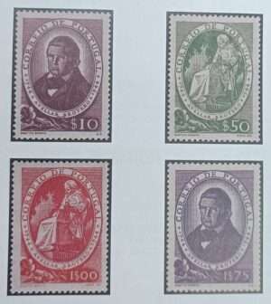 1944 - Série nº 640/43 com charneira - 2º centenário do nascimento de Félix Avelar Brotero
