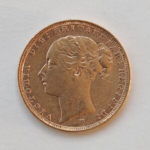1883 M - INGLATERRA, Libra em ouro - Vitória