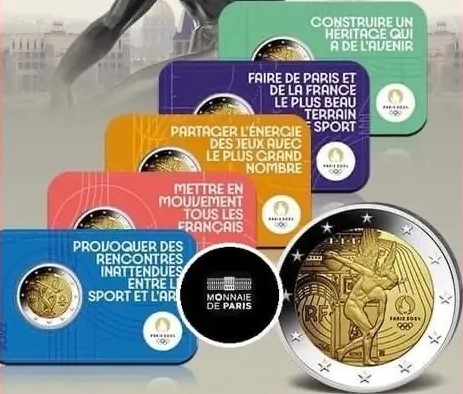 2022 França Jogos Olímpicos de Paris 2024 (conjunto 5 cores