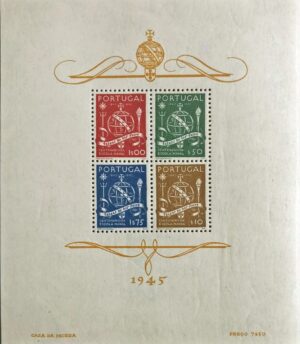 1945 - Bloco nº 9 - Bloco novo com charneira -1º Centenário da Escola Naval