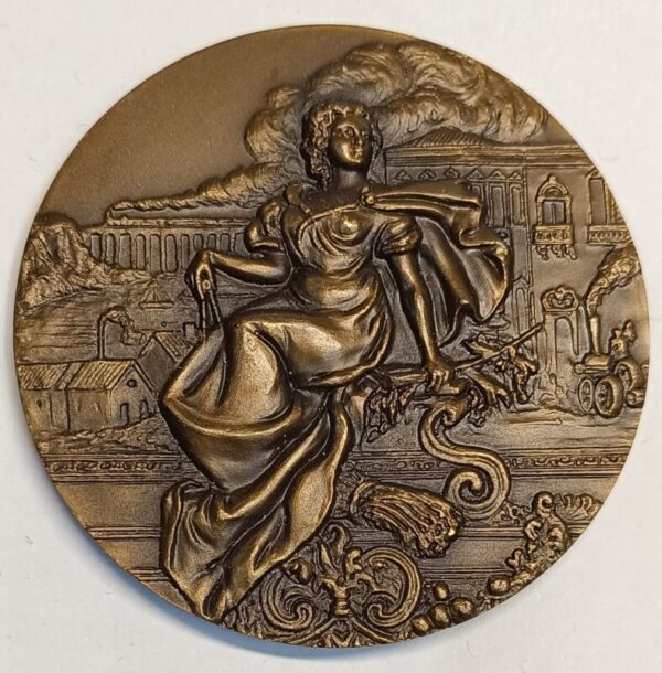 Medalha, 19º encontro / Banco Portugal / Estudo de gravura, nas oficinas do B. Portugal em 1876