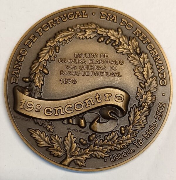 Medalha, 19º encontro / Banco Portugal / Estudo de gravura, nas oficinas do B. Portugal em 1876 - Image 2