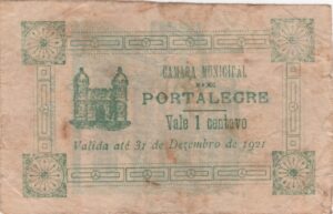 Cédula, Câmara Municipal de Portalegre - 1 Centavo Série III