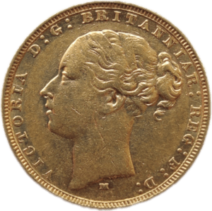 1882 M - INGLATERRA, Libra em ouro - Vitória