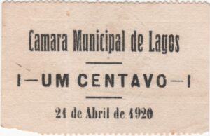 Cédula, Camara Municipal de Lagos - 1 Centavo