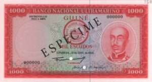 Nota de Guiné, 1.000$00, 30/04/1964 - ESPÉCIME
