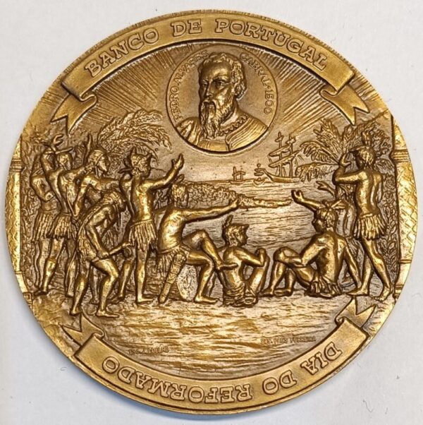 Medalha, 11º encontro / Banco Portugal / Descoberta do Brasil, por Pedro Alvares Cabral