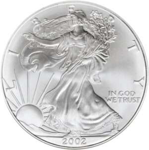 USA 2002 - 1 Onça (1 oz) de prata fina, American Eagle