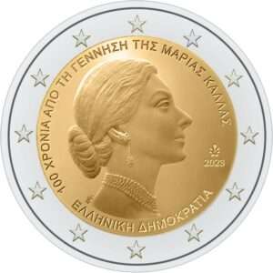 2023, Grécia, 2 euros, Maria Callas