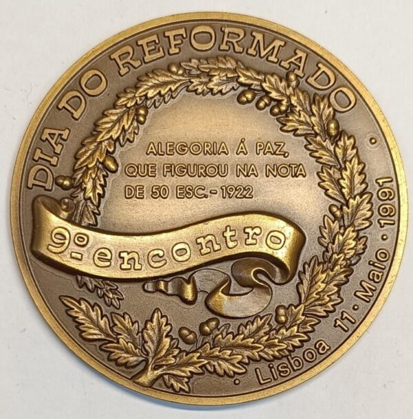 Medalha, 9º encontro / Banco Portugal / Alegoria a paz (nota de 50$00 - 1922) - Image 2