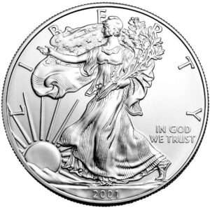 USA 2001 - 1 Onça (1 oz) de prata fina, American Eagle