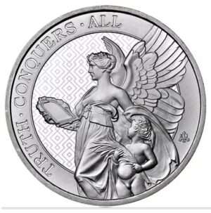 Santa Helena 2022 - 1 Onça (1 oz) de prata fina, The QUEEN'S VIRTUES TRUTH