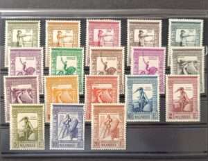 1938 - Moçambique. Serie nova com charneira nº 289/306. Império Colonial Português