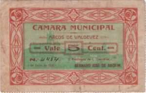 Cédula, Câmara Municipal de Arcos de Valdevez - 5 Centavos