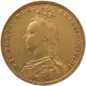 1890 M - INGLATERRA, Libra em ouro - Vitória