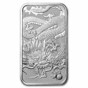Austrália 2022 - 1 Onça (1 oz) de prata fina, Dragão, Rectangular