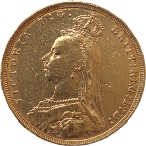 1890 S - INGLATERRA, Libra em ouro - Vitória