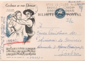 1963 - Inteiro postal circulado, Almada/Lisboa