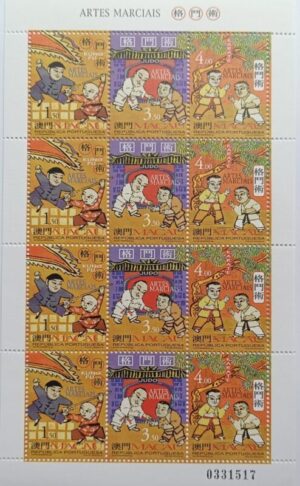 1997 - Macau. F. miniatura nº 33 - Artes marciais. Kung Fu, Judo, Karaté