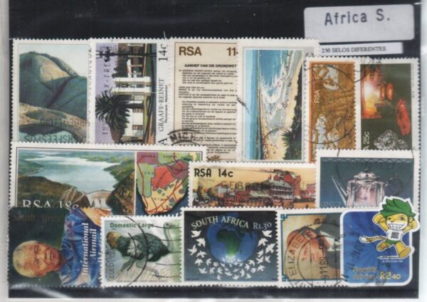 África do Sul - Pacote de 250 selos diferentes