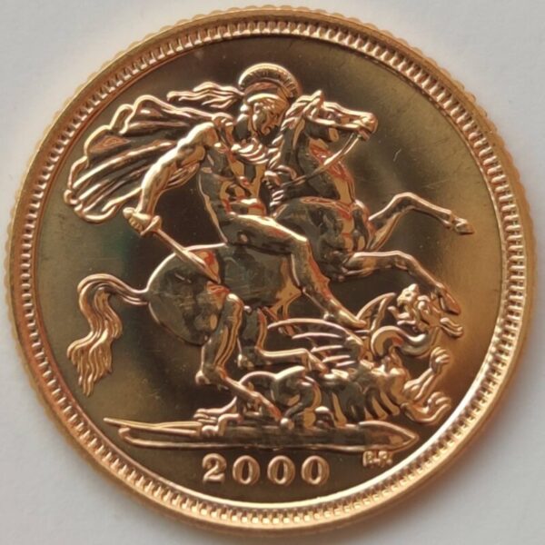 2000, INGLATERRA, meia Libra em ouro, Isabel II - Image 2