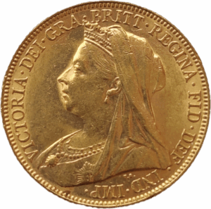 1899 M - INGLATERRA, Libra em ouro - Vitória