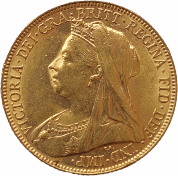 1899 M - INGLATERRA, Libra em ouro - Vitória