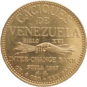 Venezuela, 20 Bolívares - 1957, Caciques