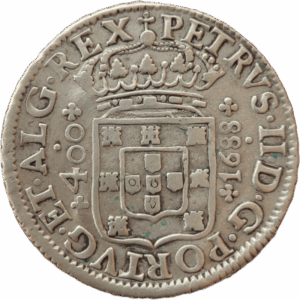 Cruzado Novo em prata, D. Pedro II 1688