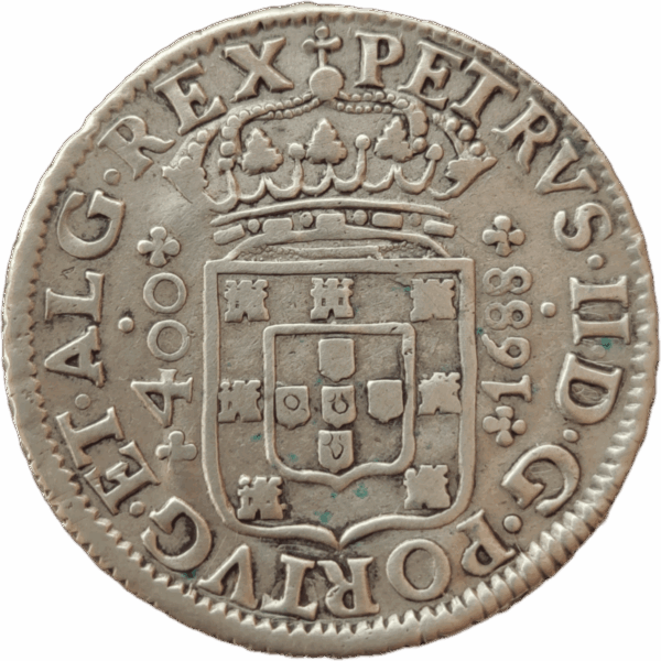 Cruzado Novo em prata, D. Pedro II 1688