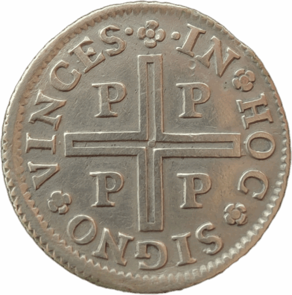 Tostão em prata, D. Pedro II 1690 Porto - Image 2