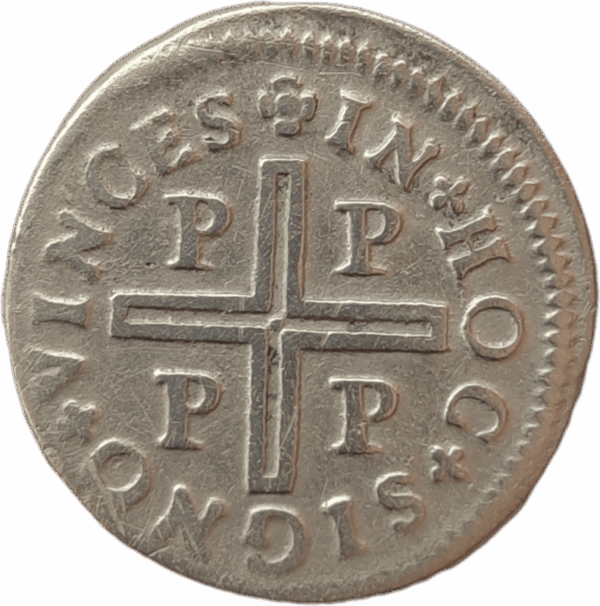 Meio Tostão em prata, D. Pedro II 1683/1706 Porto - Image 2