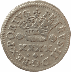 Meio Tostão em prata, D. Pedro II 1683/1706 Porto