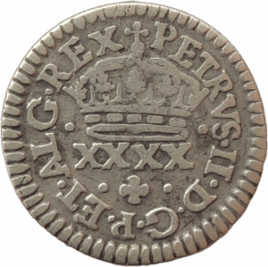Meio Tostão em prata, D. Pedro II 1683/1706