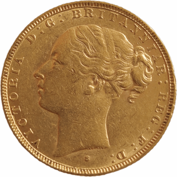 1880 S - INGLATERRA, Libra em ouro - Vitória