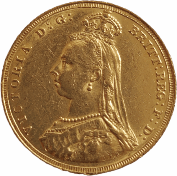 1887 - INGLATERRA, Libra em ouro de Vitória (Coroada)