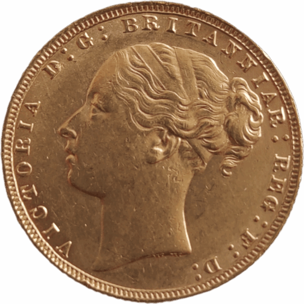 1876, INGLATERRA, Libra em ouro - Vitória