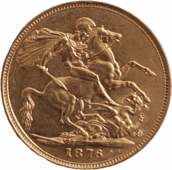 1876, INGLATERRA, Libra em ouro - Vitória - Image 2