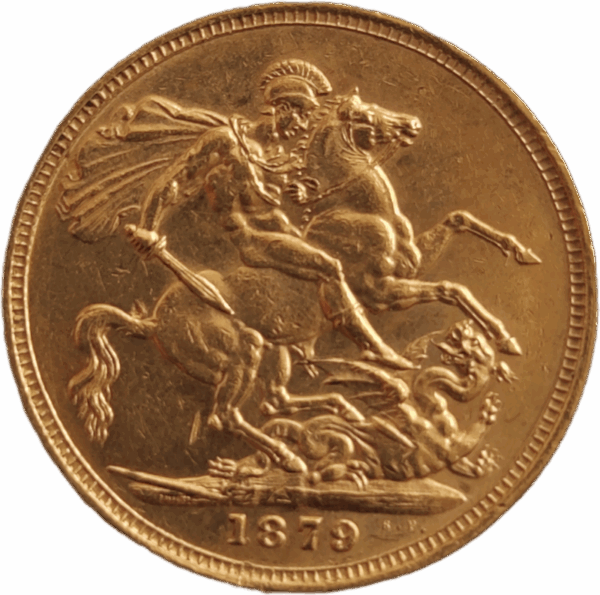 1879 M - INGLATERRA, Libra em ouro - Vitória - Image 2