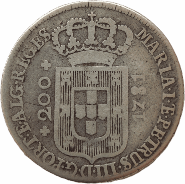 12 vinténs em prata, D. Maria I e D. Pedro III 1781