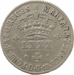 Tostão em prata, D. Maria I e D. Pedro III 1777/1786