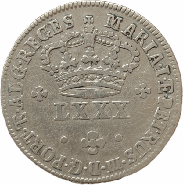 Tostão em prata, D. Maria I e D. Pedro III 1777/1786